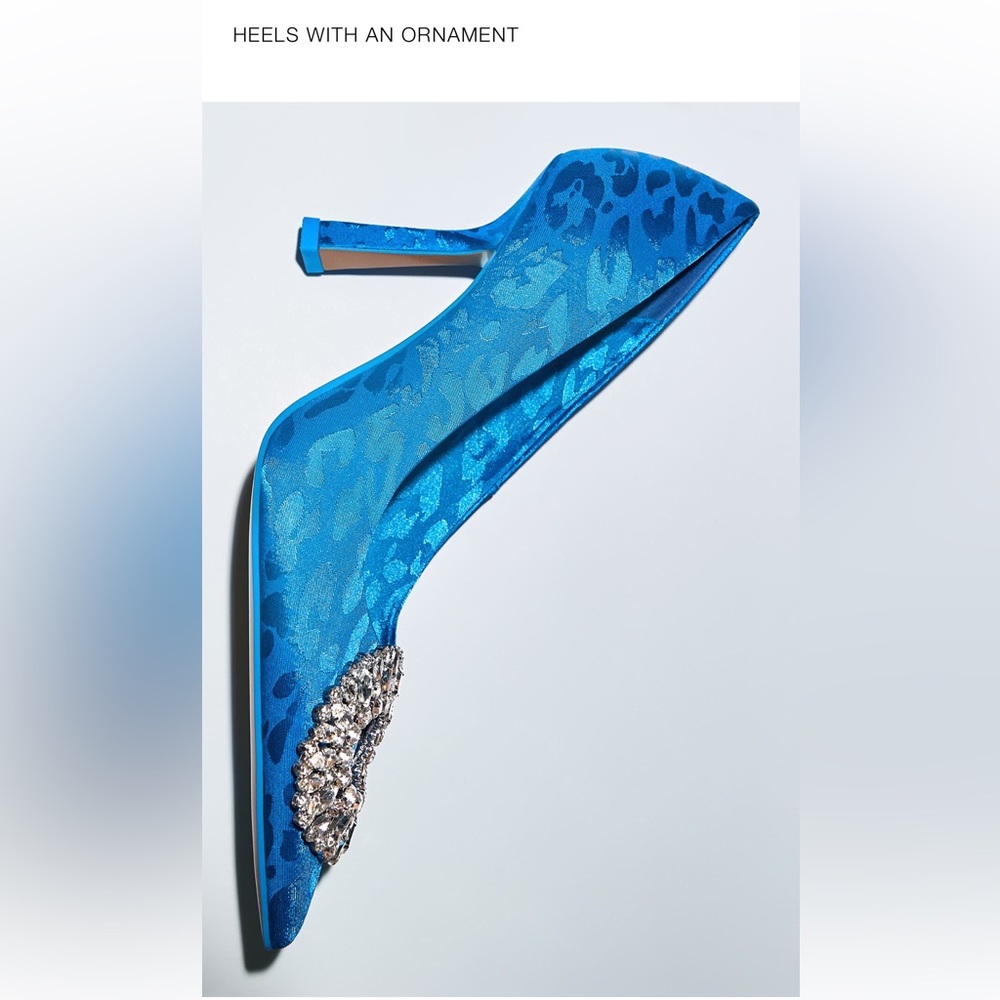 ZARA blue heels NWT